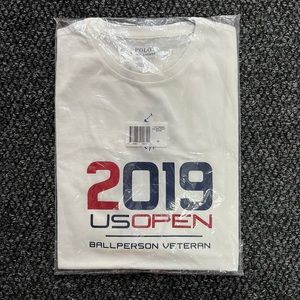 NWT Polo Ralph Lauren 2019 US Open Ballperson Veteran White T-Shirt Size Medium